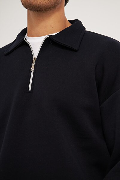 GHASSY CO. Ghassy Co. Ανδρικό φούτερ με λαιμόκοψη με μισό φερμουάρ