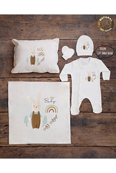 yzc home size dair... E84 Bty Ekru Renk Isme Özel Isimli Baskılı Bebek Yastık...