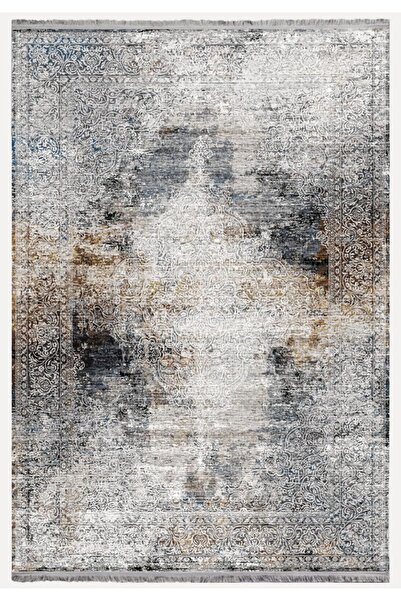 kilim home Mars 2163 Eskitme Desenli Yıkanabilir Kaymaz Tabanlı Salon Halısı,...