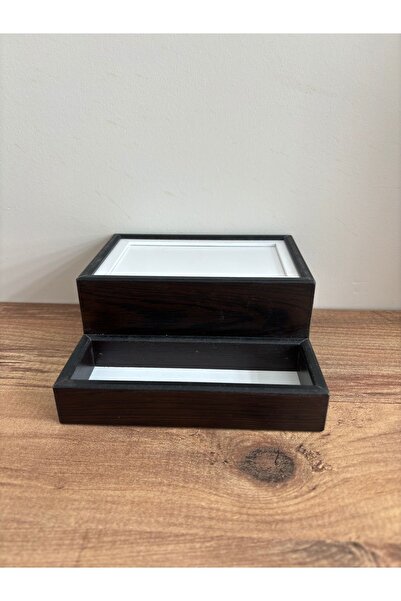 Mimoza Wooden Desktop Napkin Holder with Spice Rack Compartment 1 Piece Restaurant Dispenser Wenge [Excluding Spices]