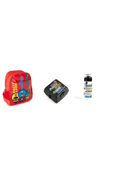 BRAWL STARS Anaokulu Çantası Kırmızı 3 PARÇA SET
