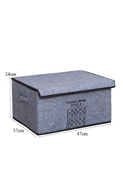 Emir-AYDIN 1 PCS Multi-Purpose Maxi Box with Felt Lid Storage Pouch 47x37x24cm