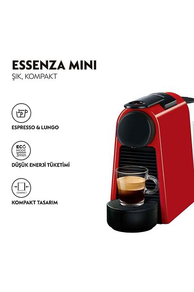Nespresso D30 Essenza Mini Espresso Coffee Machine,Red