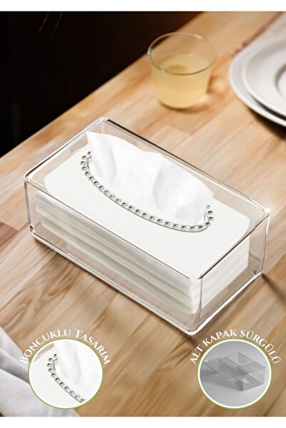 Store Clear Peçete Organizeri Pleksi Akrilik Boncuklu