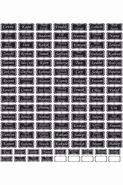 MAARS Suya Dayanıklı Kavanoz Etiketi, 111 Adet Kuruyemiş - Baharat - Bakliyat...