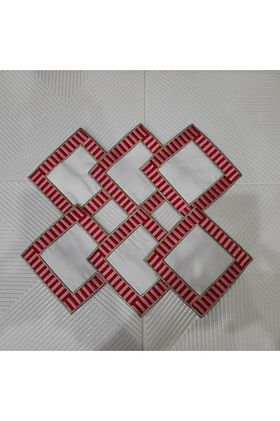 umut züccaciye 6 Pieces Red Modern Design Studio Coffee Presentation Napkin