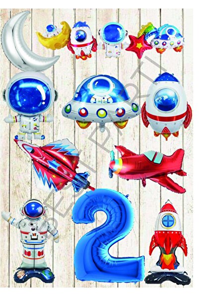 BEST PARTİ DOĞUM GÜNÜ PARTİ SÜSLERİ Age 2 Space Themed Birthday Party Set
