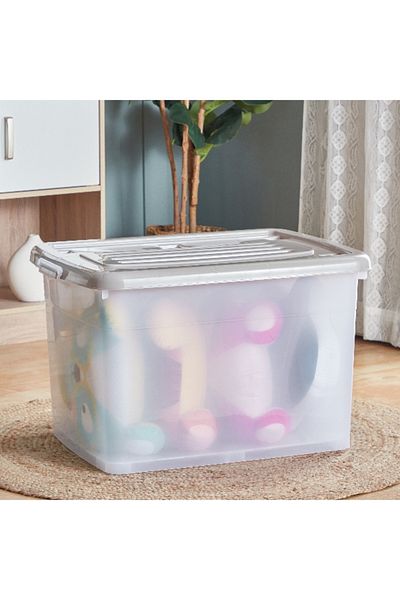 Home Box صندوق تخزين شفاف متعدد الأغراض مع عجلة من جوانا - 150 لتر