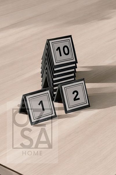 ÖzSa Home 10 قطعة لوحة أرقام مزخرفة لطاولة المكتب لمطعم مقهى دينر بلكسي 5 × 5 سم رقم اختياري