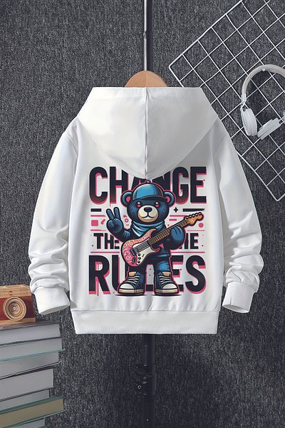 MYADA Нов сезон The Rules Guitarist - Детски суитшърт с качулка и щампа на гърба, голям размер, 22539