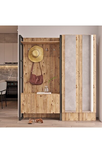 Robin Home Kahverengi Vegas Serisi No 17 Vestiyer Portmanto Ayakkabılık