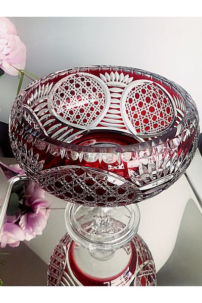 DECOSTYLE 3000 Cc Fruit Pot Wicker Bowl - Red Footed