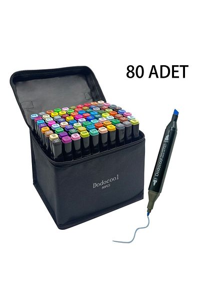 Dodocool 80 Pieces Two Ended Touch Marker - Art Architectural Design Felt-tip Pen Set Bag Portable Imported Product