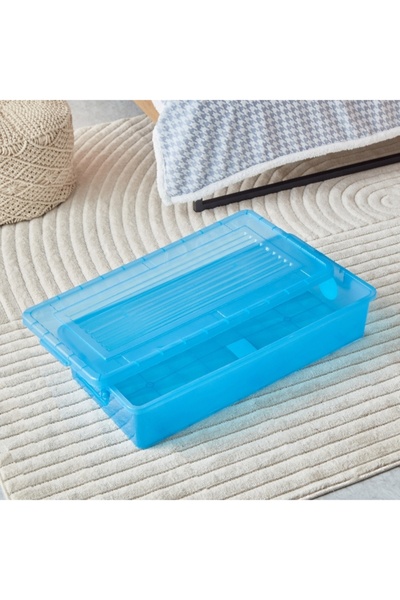 Home Box Rolling Underbed Storage Box with Wheel and Lid - 35 L