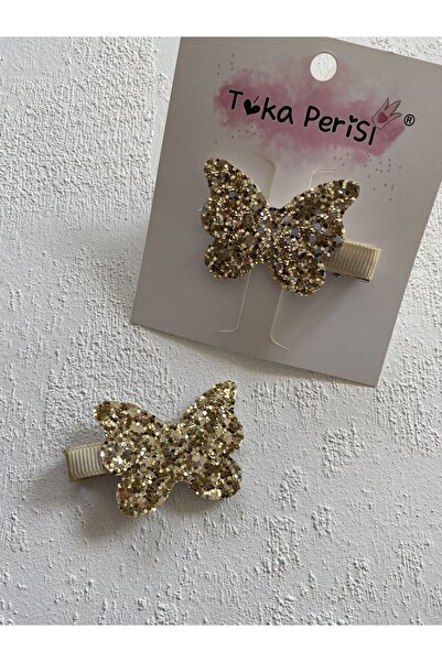 Toka Perisi Gold Altın Glitter Bebek Kelebek Toka