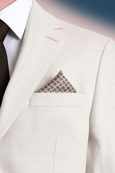 Hatemoğlu Beige Patterned Classic Satin Pocket Tissue