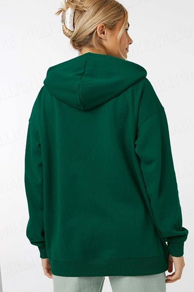 Millionaire Πράσινο Oversize Fleece Kangaroo Zip Up Hoodie - με κουκούλα και φερμουάρ