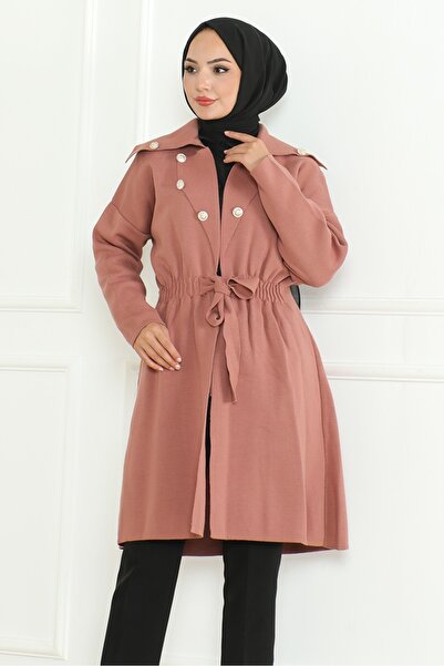 Bestenur Πλεκτό καπέλο Dusty Rose Beylem - Ελαστική μέση 1193