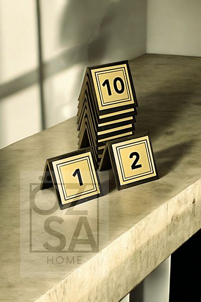 ÖzSa Home 10 قطعة لوحة أرقام مزخرفة لطاولة المكتب لمطعم مقهى دينر بلكسي 5 × 5 سم رقم اختياري