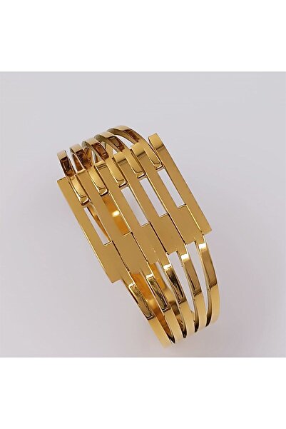 hena Çelik Gold Kalın Kaburga Kelepçe