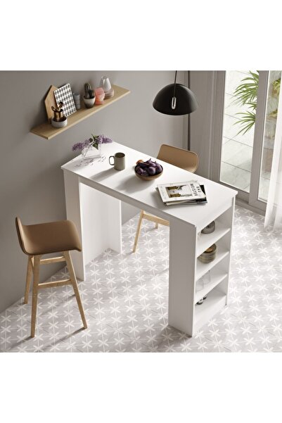 Robin Home Bar Masası Mutfak Masası Yemek Masası Beyaz St1-w