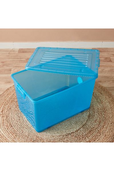 Home Box Rolling 94 L Storage Box with Wheels and Lid 66.5x45x40 cm
