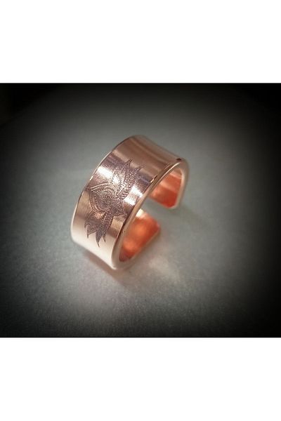 DA Cooper Design Copper Ring Lottuss Symbol Design Copper Ring