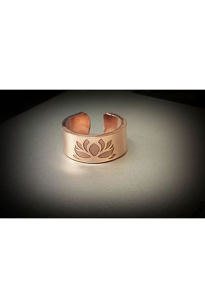 DA Cooper Design Cooper Design Lotus Flower Symbol Copper Ring
