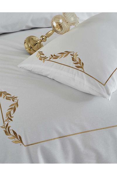 Altınbaşak Dowry 100% Cotton Urban&Chic MISHA GOLD Double Duvet Cover Set 6 Pieces "BOXED"