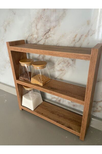 hayal tasarım Tezgah Üstü Çok Amaçlı Baharatlık 3 Raflı Mutfak Rafı