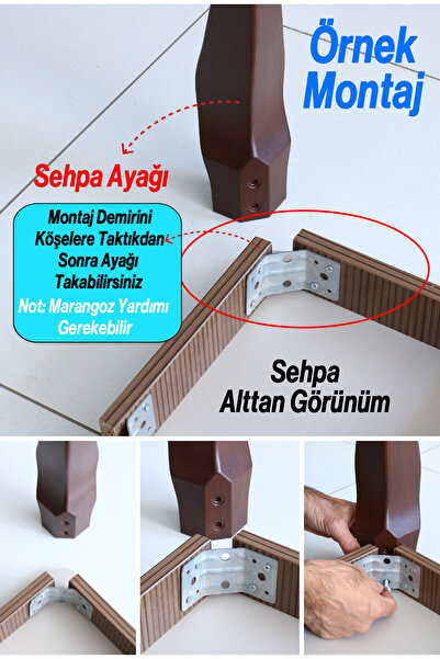 Badem10 Erva Plastic 4 Pieces Coffee Table Leg 46 cm Cream Gold Middle Leg Nesting Table Furniture Table Legs Gold