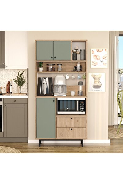 Robin Home Lounge Kahve Köşesi Çok Amaçlı Dolap Mutfak Dolabı Sepet-Ihlamur Y...