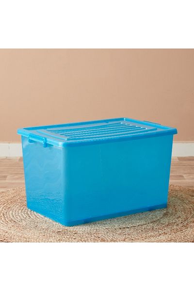 Home Box Rolling 94 L Storage Box with Wheels and Lid 66.5x45x40 cm