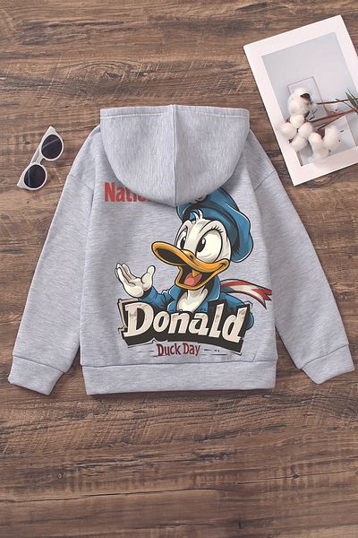 MYADA Детски суитшърт Trend Premium Sailor Duck Patterned Oversize с качулка - 22469 22466