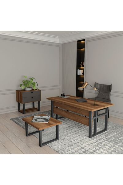 Robin Home Ofis Büro Masa Takımı Ofis Masası Sehpa Keson Barok