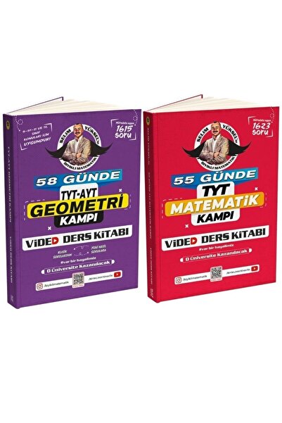 Bıyıklı Matematik 2li VidGEO Bıyıklı Matematik 55 Günde TYT Matematik ve 58 Günde Geometri Video kitabı SELİM YÜKSEL