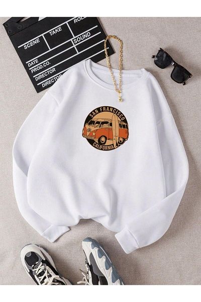 BENROMA Unisex Παιδικό φούτερ - San Francisco Printed, Crew Neck