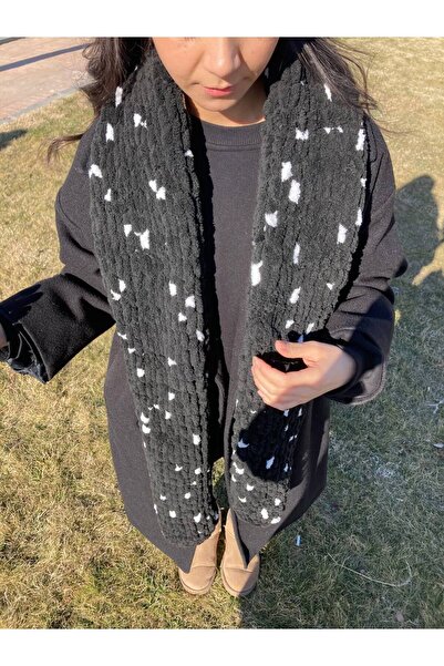 Moda Biçer MBCR Peluş Örgü Atkı New Trend