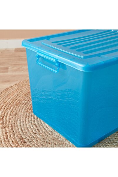 Home Box Rolling 94 L Storage Box with Wheels and Lid 66.5x45x40 cm