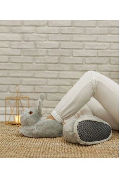 ZERDALİFE Γκρι Rabbit γυναικεία παπούτσια για το σπίτι - 111171