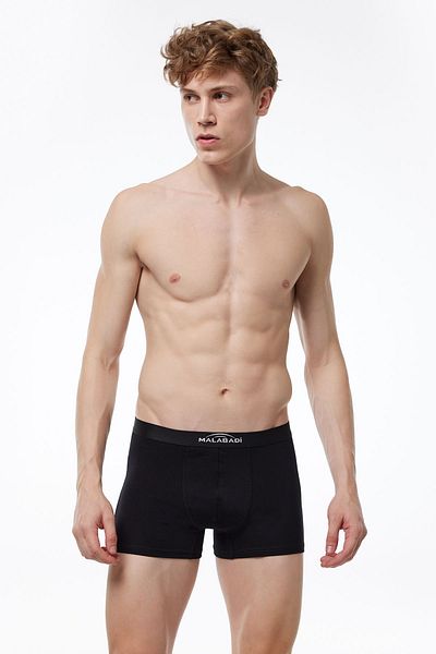 Malabadi Ανδρικό Μαύρο Γκρι Anthracite 3 τεμαχίων Cotton Elastane Boxer 3M075