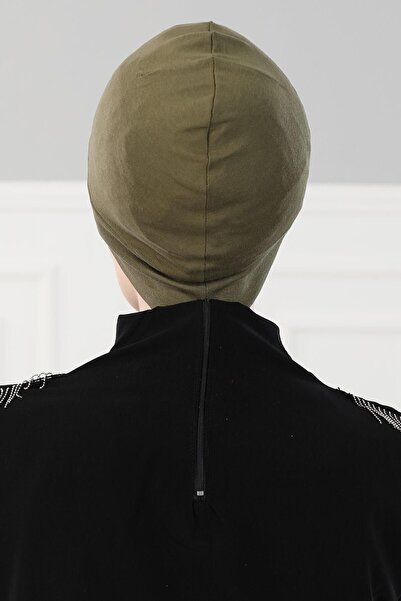 Aisha's Design Takçık Combed Cotton Bonnet, Khaki, B-37, Khaki