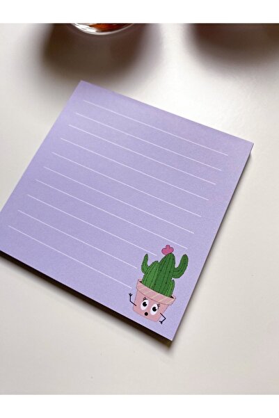 Pine Note Striped Cactus Patterned Kawaii Memopad Memo Pad Notebook Notepad Planner