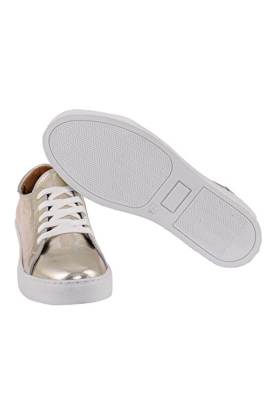 NOOSY Kadın Metalik Gold Hakiki Deri Sneaker
