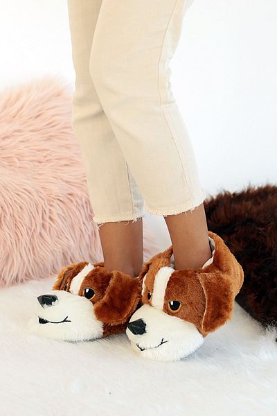 Pembe Potin Unisex Tan Soft Pohodlná podrážka s teplou podšívkou pro psy