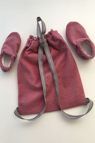 Kilizman Tasarım Light Pink Corduroy Booties Bag Set