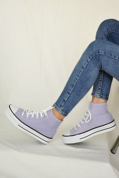 Pembe Potin Pantofi sport unisex liliac din in, cu talpă groasă