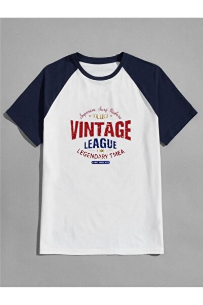 MOONBULL Μπλουζάκι με στάμπα Vintage League Unisex Oversize Raglan μανίκι