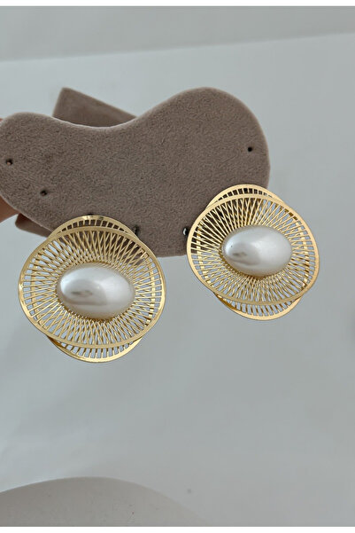 HOSBUTIK Za Model - Gold Large Pearl Earrings