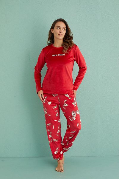 Mihra Stil Mihra 13312-5 Velvet Winter Pajama Set